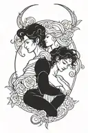 Virgo woman and aries man zodiac sign intertwined tattoo design idea