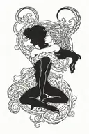 Virgo woman and aries man zodiac sign intertwined tattoo design idea