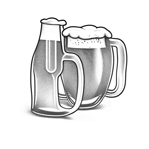 two mugs of beer tattoo design idea