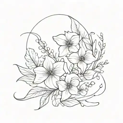 ichthys floral  tattoo design idea