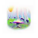 psychedelic mushroom forrest tattoo design idea