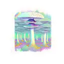 psychedelic mushroom forrest tattoo design idea