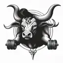 taurus bull with navy anchor tattoo design idea