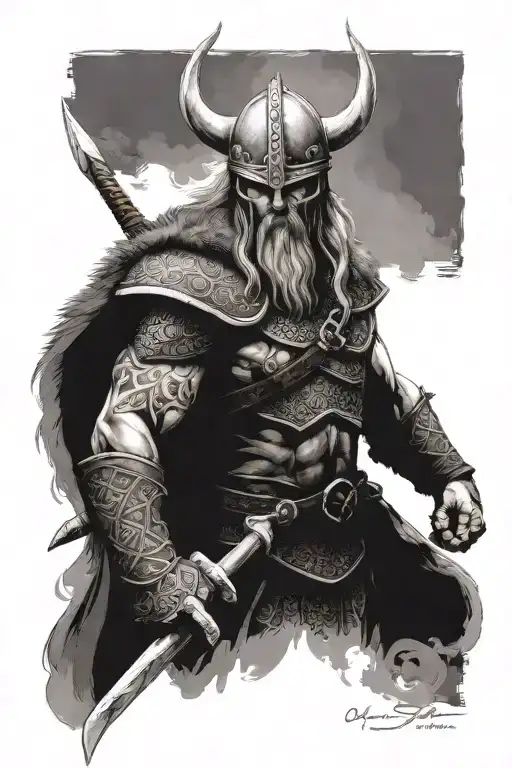 viking warrior tattoo design idea