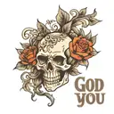 God bless you tattoo design idea