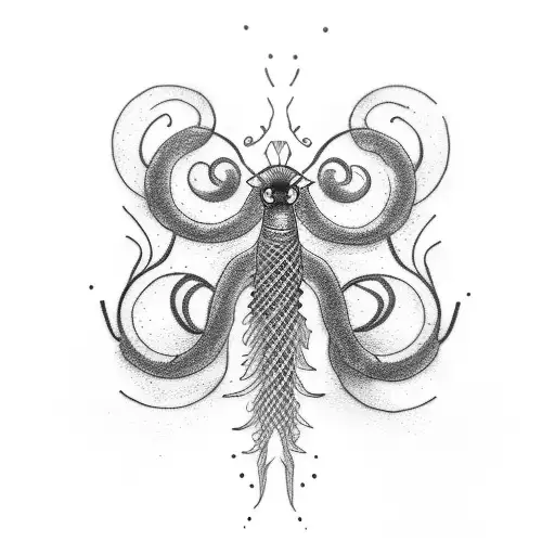 A minimalist tattoo of a worm tattoo design idea