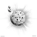 rock, sun birthdate tattoo design idea