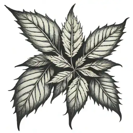 cannabis leaf intertwined with the word Von tattoo design idea