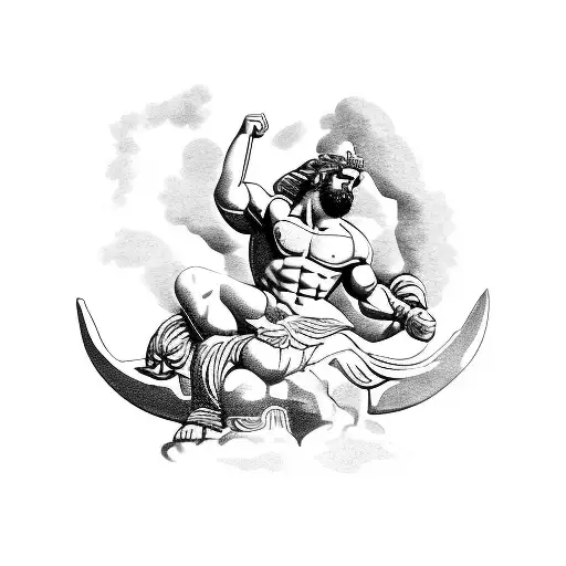 A Greek mythological scene with Hercules overcoming challenges, symbolizing your own perseverance and strength tattoo design idea