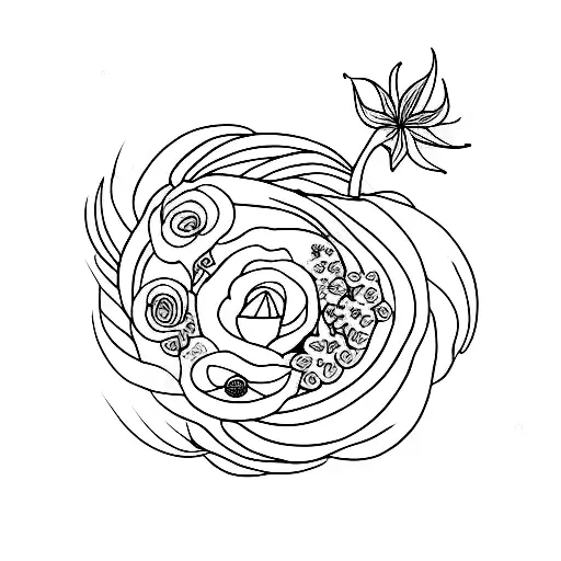 birth of venus with flowers  tattoo design idea