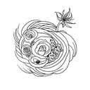 birth of venus with flowers  tattoo design idea