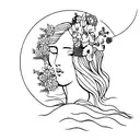birth of venus with flowers  tattoo design idea