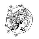birth of venus with flowers  tattoo design idea
