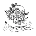 birth of venus with flowers  tattoo design idea