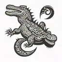 crocodile swimming tattoo design idea