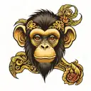 the monkey tattoo design idea