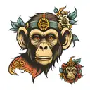 the monkey tattoo design idea