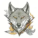 wolf,flames,arrows  tattoo design idea