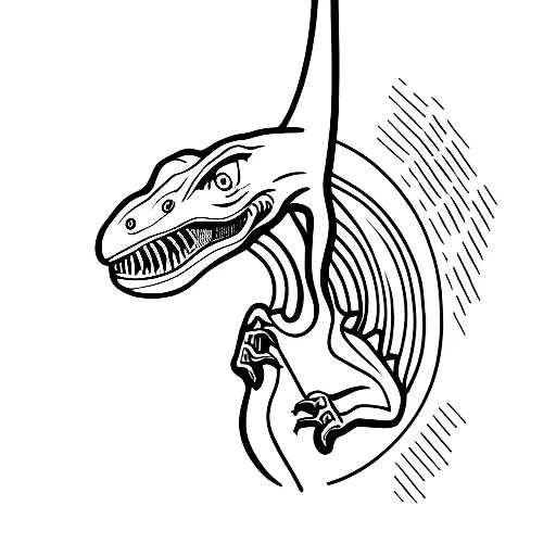 velociraptor holding little guinness harp tattoo design idea