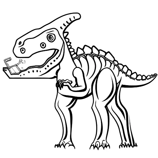 dinosaur holding little guinness harp tattoo design idea