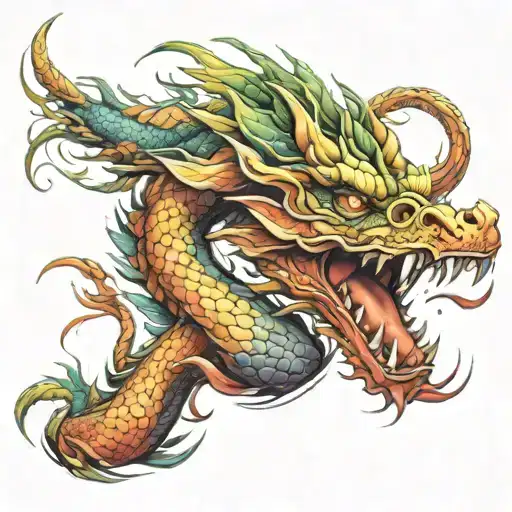 Samuri Dragon  tattoo design idea