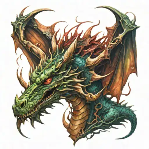 Dragon & Samuri  tattoo design idea