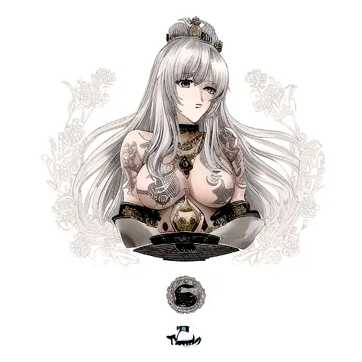 Tattoo of a chess piece of a queen being protected by a representation of the gemini zodiac sign tattoo design idea