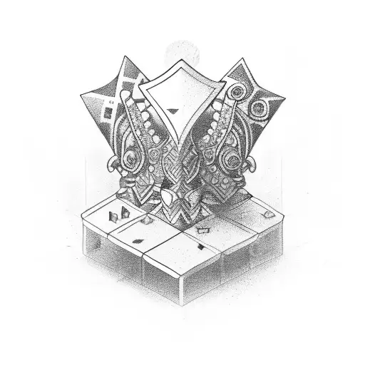 Queen piece of chess protected by gemini  tattoo design idea