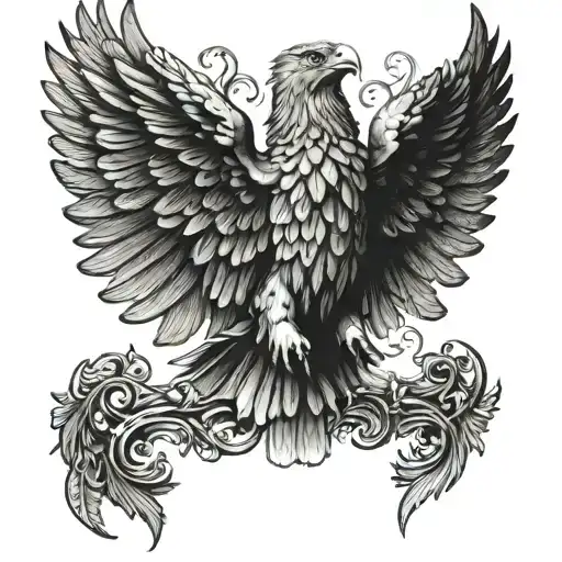 Roman eagle wings tattoo design idea
