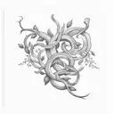 short simple horizontal vine  tattoo design idea