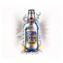 Asahi superdry beer bottle with arms and eyes monster tattoo design idea