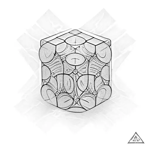 A mesmerizing tattoo design inspired by a Rubik's Cube tattoo design idea