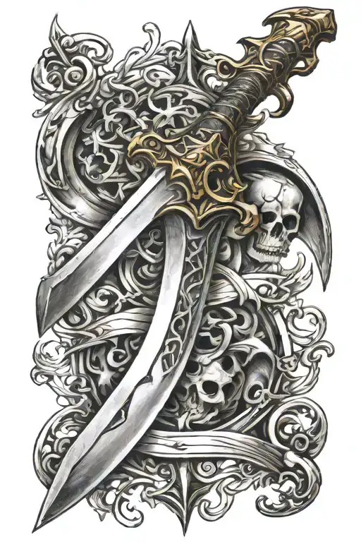 broadsword tattoo design idea