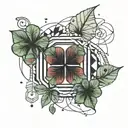 4 leaf clover and glass of wine tattoo design idea