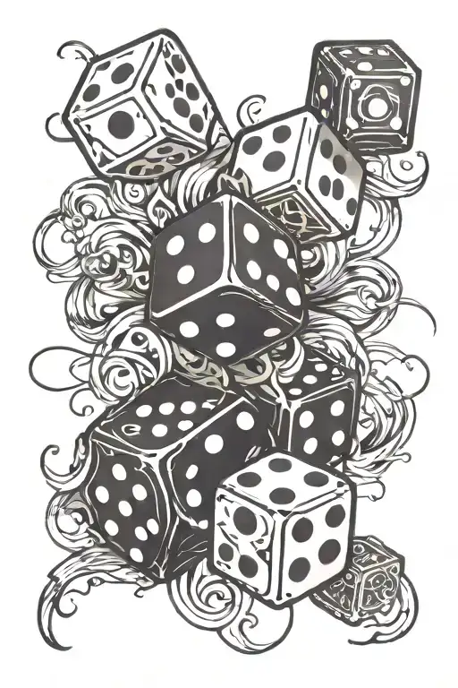 dice symbolizing the gamble tattoo design idea