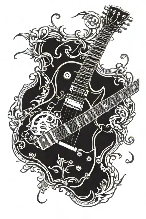 les paul guitar tattoo design idea