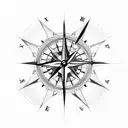 compass clock tattoo design idea