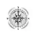 compass clock tattoo design idea
