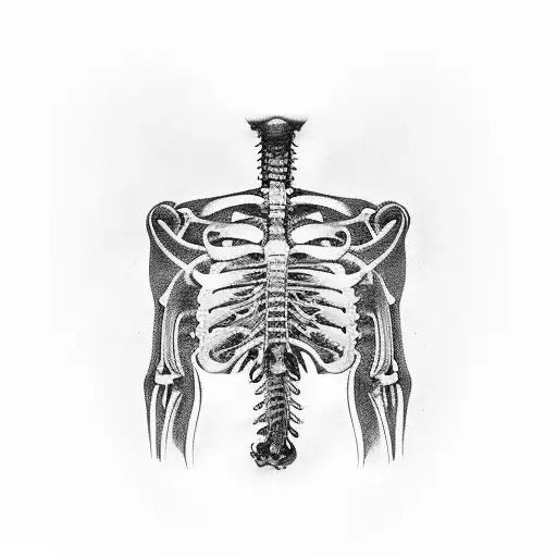 Human ribs tattoo design idea