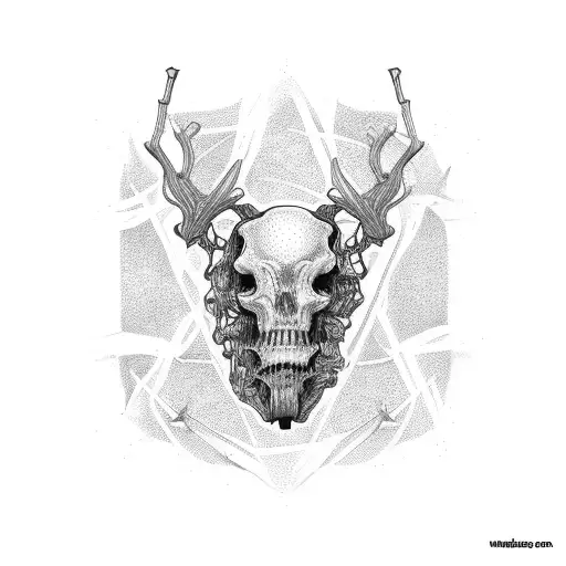 Human side ribs tattoo design idea