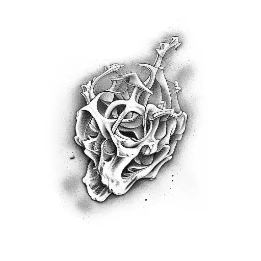 Human side rib bones tattoo design idea