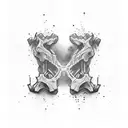 Human side ribs tattoo design idea