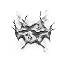 Cracked ribs tattoo design idea