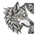 lone wolf face tattoo design idea