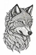 wolf head, haiti tattoo design idea