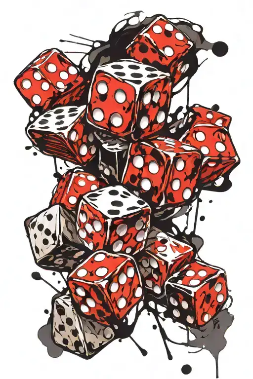 dice symbolizing the gamble tattoo design idea