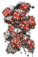 dice symbolizing the gamble tattoo design idea