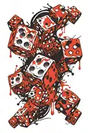 dice symbolizing the gamble tattoo design idea