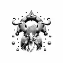 Rooster Riding a Bull tattoo design idea