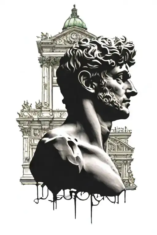 florence cathedral and michelangelo's david tattoo design idea